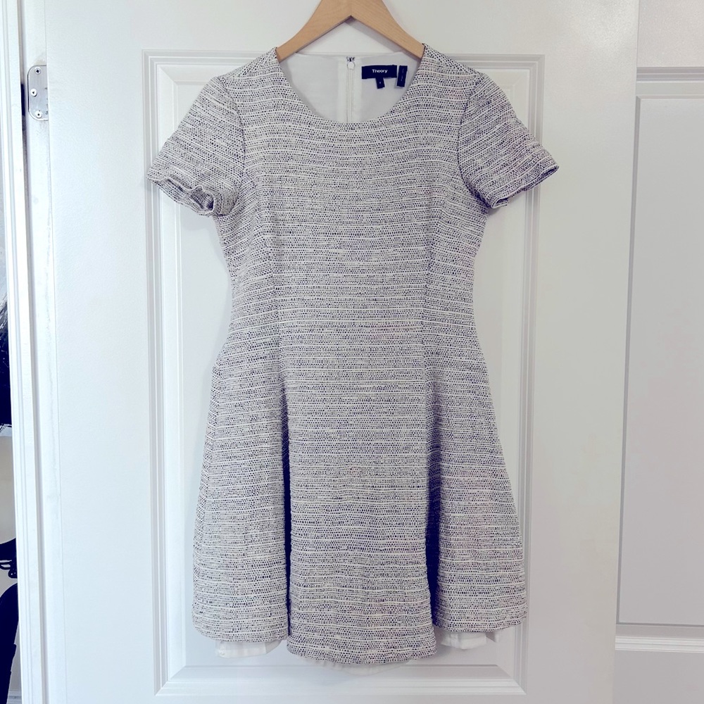 Theory Albita Lined Tweed for and flare dress